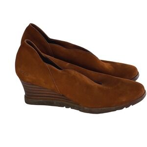 Arche Wedge Heel Loafer Shoes Brown Suede Women Size 41 / 9.5 Comfort